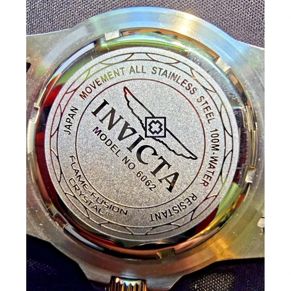 Invicta Pro Diver 6062 Mens Watch Orange Dial Stainless Steel Japan Movt 100M